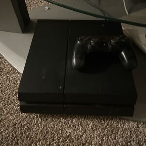 Black Gaming Console with Controller